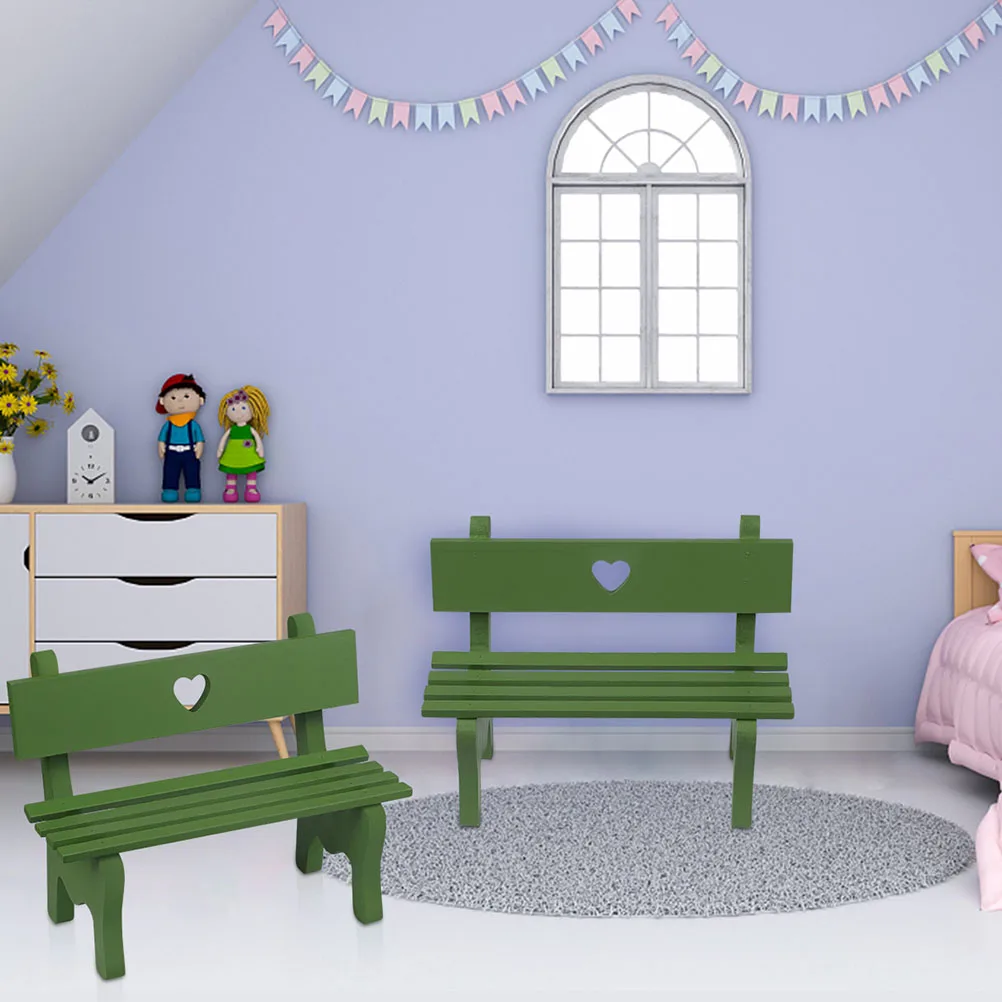 Muebles pequeños de madera, silla de juguete ligera portátil, Mini juego de decoración para el salón de juegos, 2 uds.