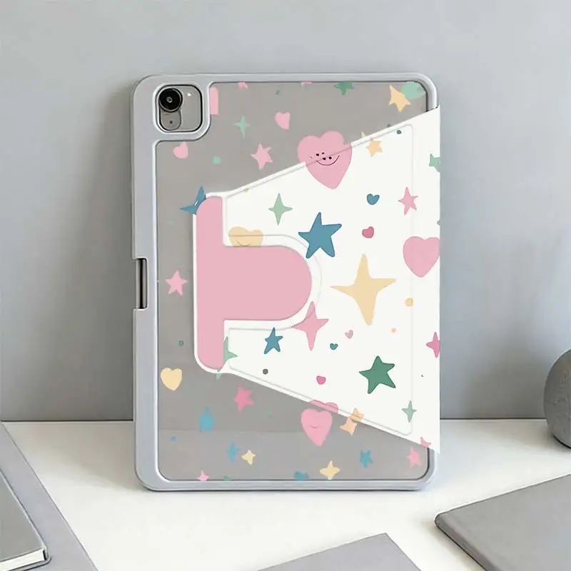 Tri-Fold 360° Rotation Smart Case For iPad 10.2 7/8/9 4/5 10.9 10th iPad A16 2025 11 Air11/13 IPad Mini6 8.3 Pro 10.5 Pro11