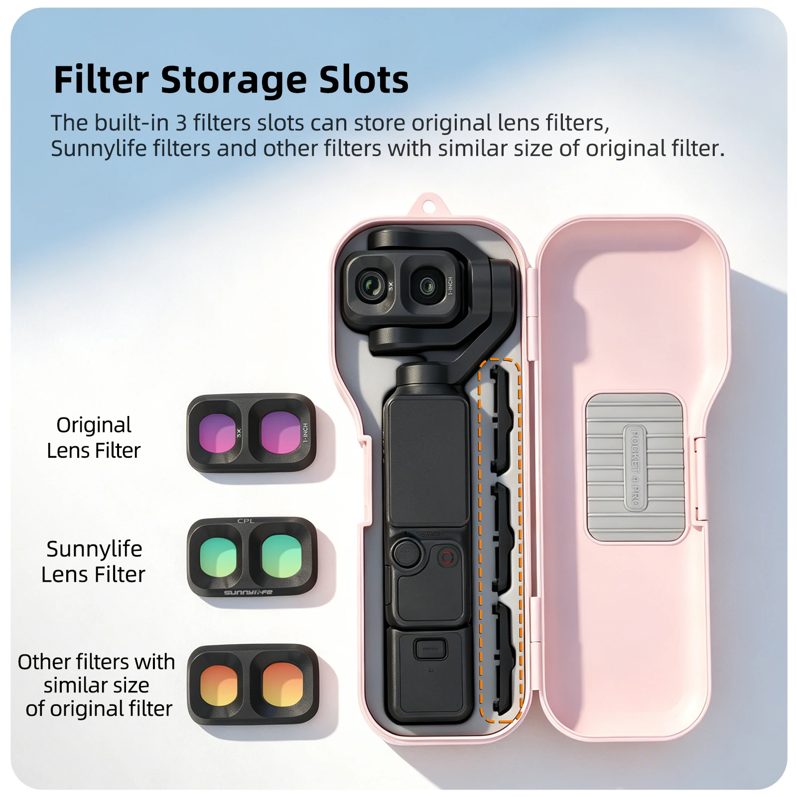 High Strength Plastic Shell For DJI Pocket 4Pro Camera Storage Box Integrated All Inclusive Protective Case Filter Storage Box
