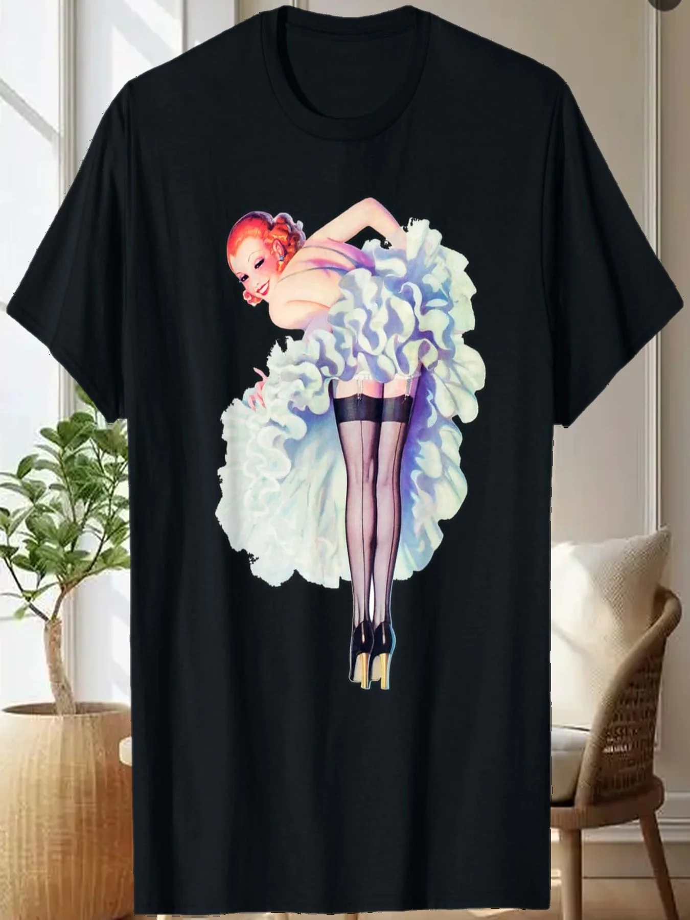 

Винтажная футболка с изображением пин-ап для девочек времен Второй мировой войны, американская винтажная футболка с изображением пин-ап для девочек