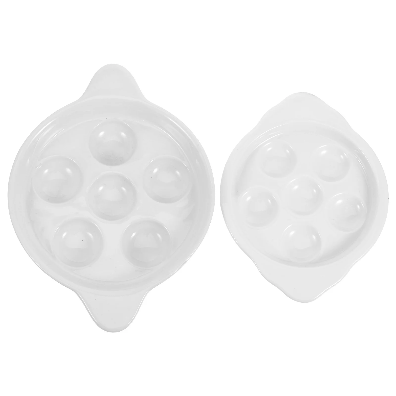 

2Pcs Ceramic Snail Dish Escargot Plate 6 Holes Handles Footed Seafood Baking Dish Western Cuisine Escargot Baking Plate