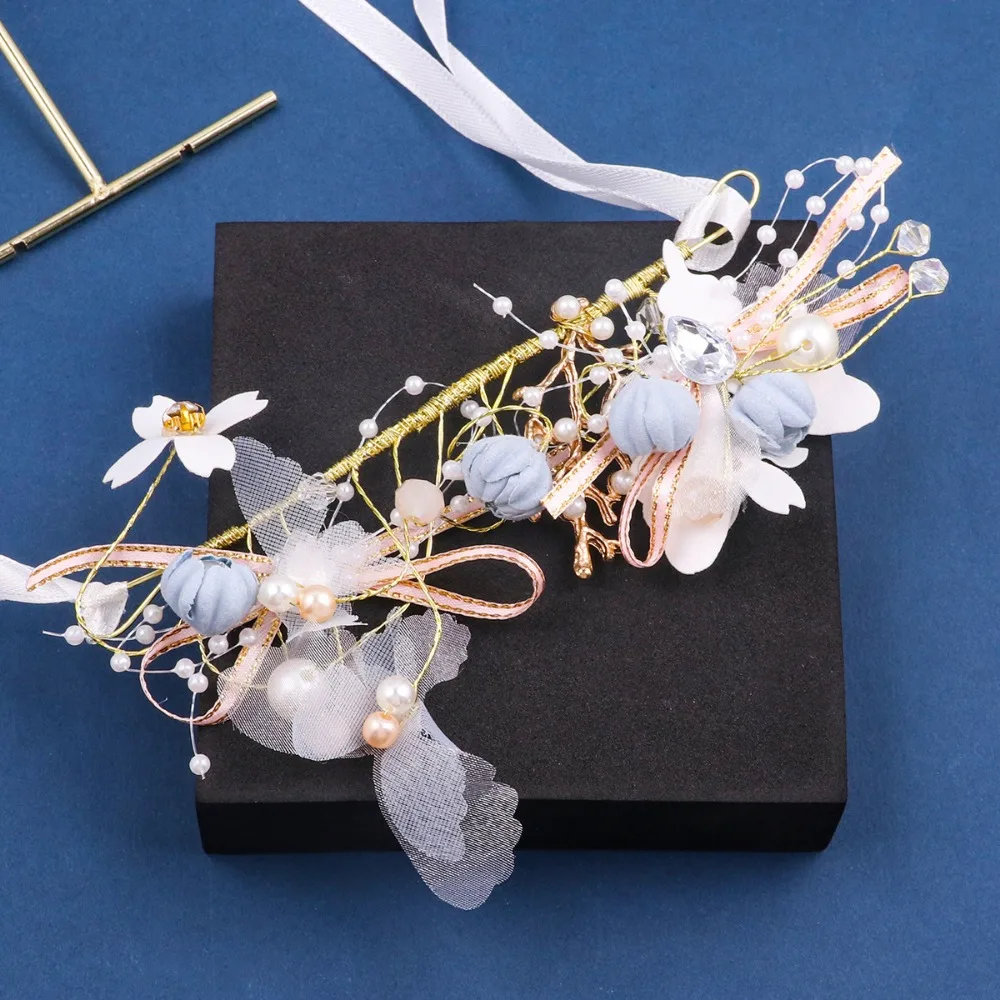 Wrist Corsage Flower Wristlet Corsage for Prom Wedding Bridesmaid Anniversary Party Homecoming Wedding Props Pearl and Crystal