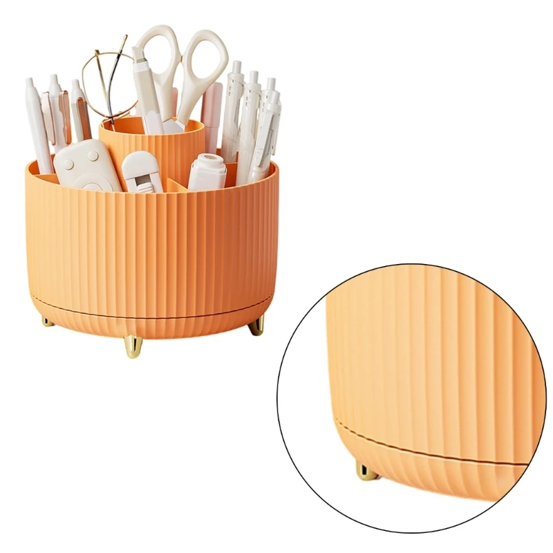 منظم مكتب مكون من 6 أقسام للأطفال، حامل مستلزمات فنية لتنظيم القلم الدوار