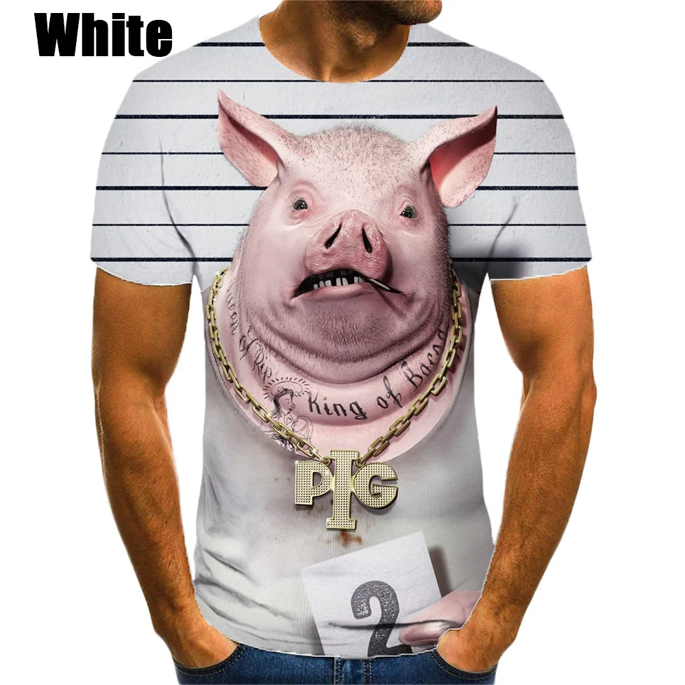 New Fashion Pig 3D Printed T-shirt Men\'s and Women\'s Summer Casual Short Sleeve Crew Neck Shirt Top