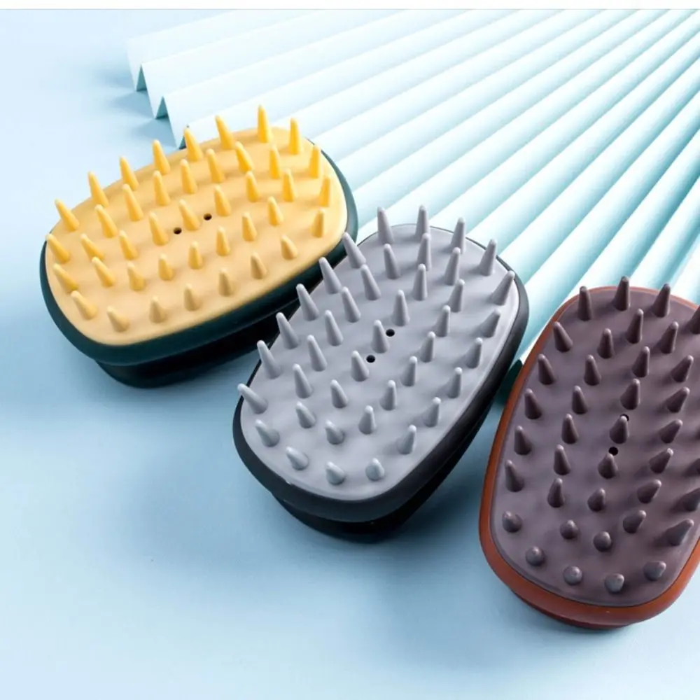 Portable Shampoo Massage Comb Clean Scalp Plastic Hair Washing Brush Dry and Wet Wear-resistant Head Massage Brush Women