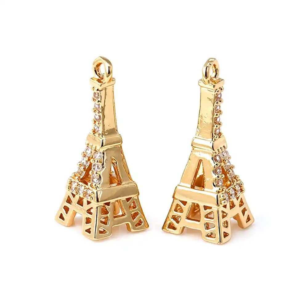 18K Gold Color Airplane Bicycle Tower Windmill Charms Pendants High Quality Diy Jewelry Making Necklace Earrings Accessories