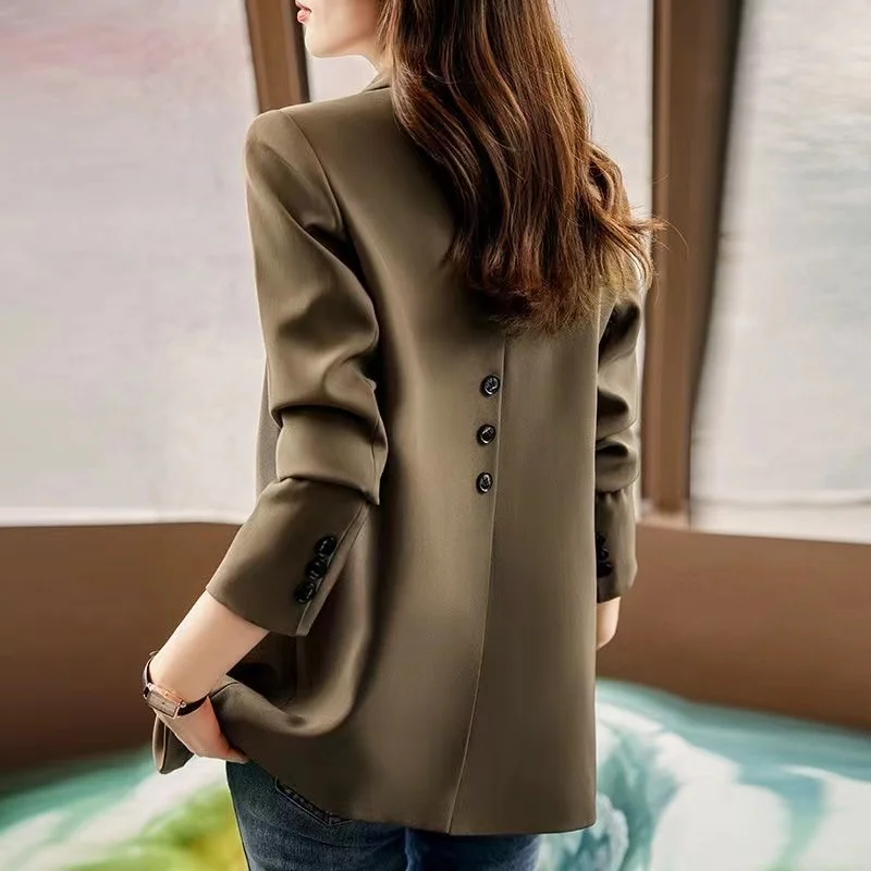 Dames cropped jas nieuw in externe kleding crop blazer vrouw plus-size textuur afslanken driedimensionaal glanzend vrouwelijk