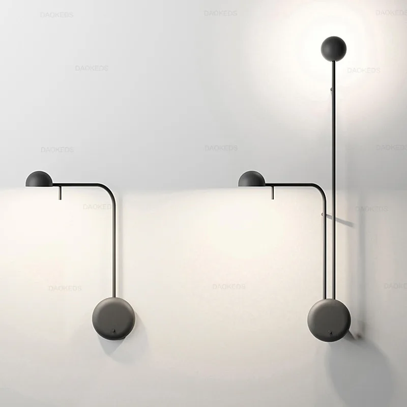 Designer Black/White Wall light Swing Arm Wall Lamp Modern Minimalist Wall Lamp for Study Bedside Living Model Room