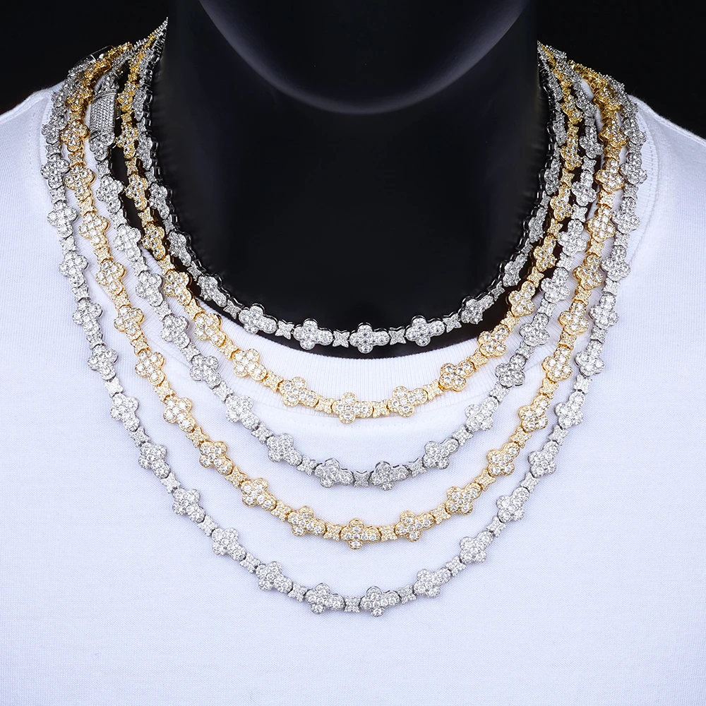 

HipHop Iced Out Cross Link Chain Jewelry New Style Shiny Diamond Women Full Pave Cubic Zirconia Cross star Choker Necklace