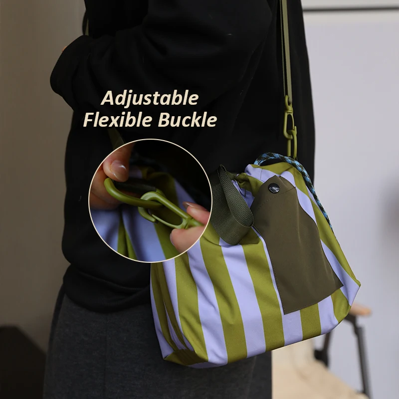 New Japanese and Korean Style Insulated Lunch Bag - Large Capacity, Adjustable Shoulder Strap, with External Pocket