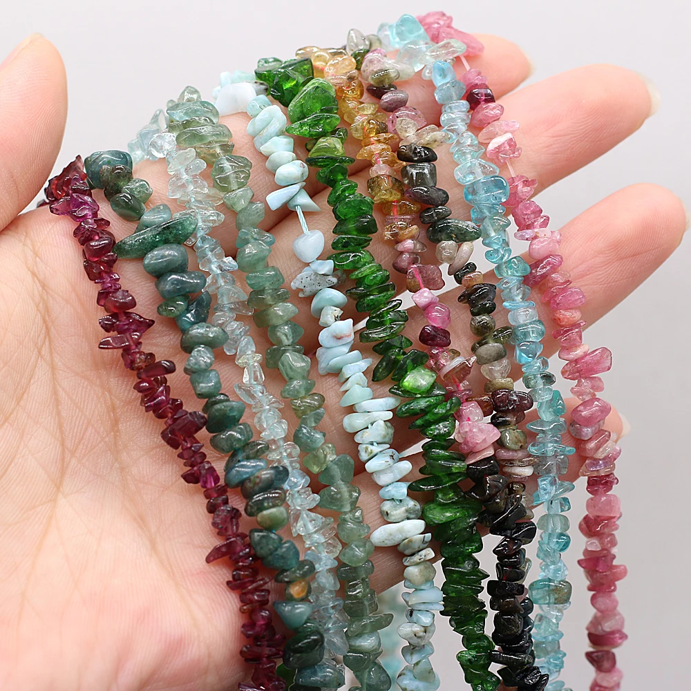 

Natural Stone Crystal Crushed Beads Tourmaline Loose Spacer Beads for Jewelry Making Supplies DIY Necklace Bracelet Accessories