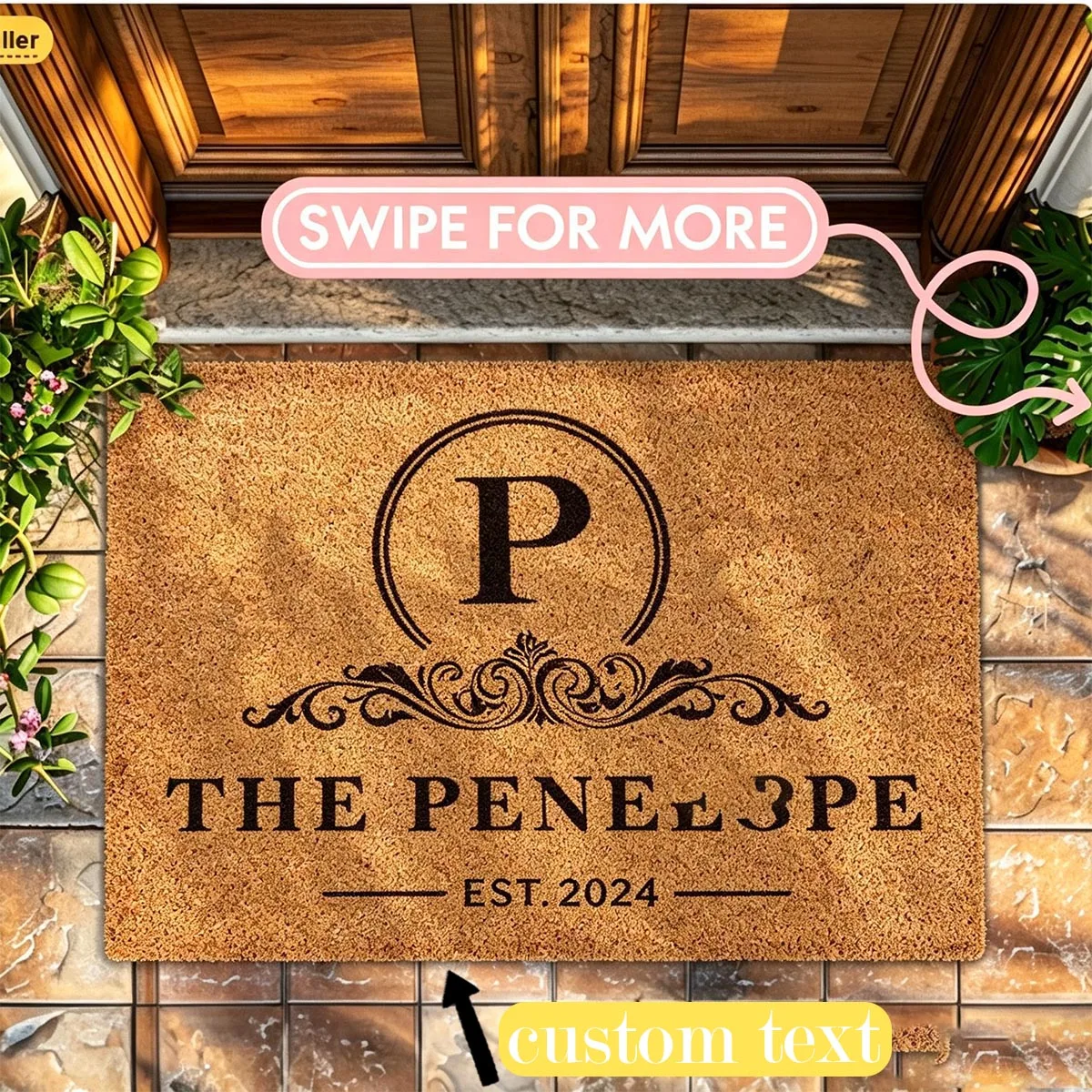 Customized Multi-Purpose Personalized Door Mats with Exclusive Family Names and Images for Kitchen  Dining Bedroom Living Room