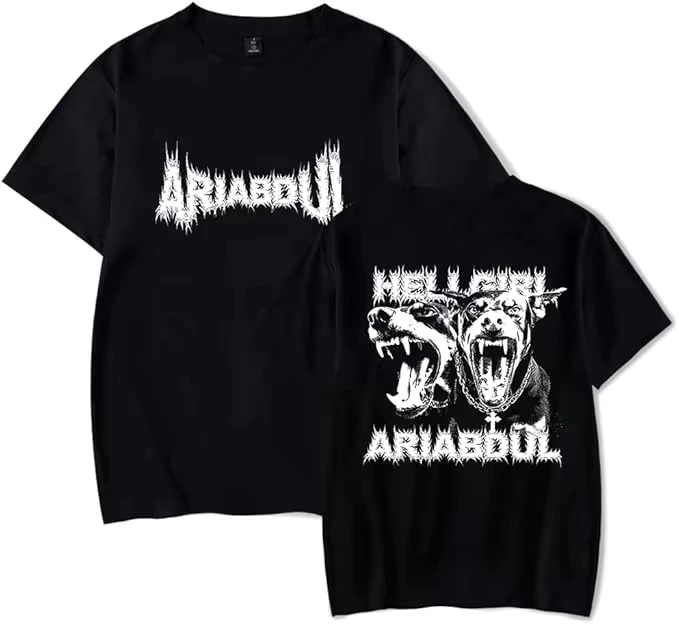 Ari Abdul Merch Doberman T-Shirt Hip Pop Printed Graphic Tees Vintage Oversized Streetwear Casual Loose T Shirts Unisex