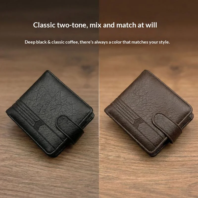 Men Wallets Leather Zipper Purse Man Slim Card Horders Quality Male Short Multi-card Wallet Coin Pocket Purse