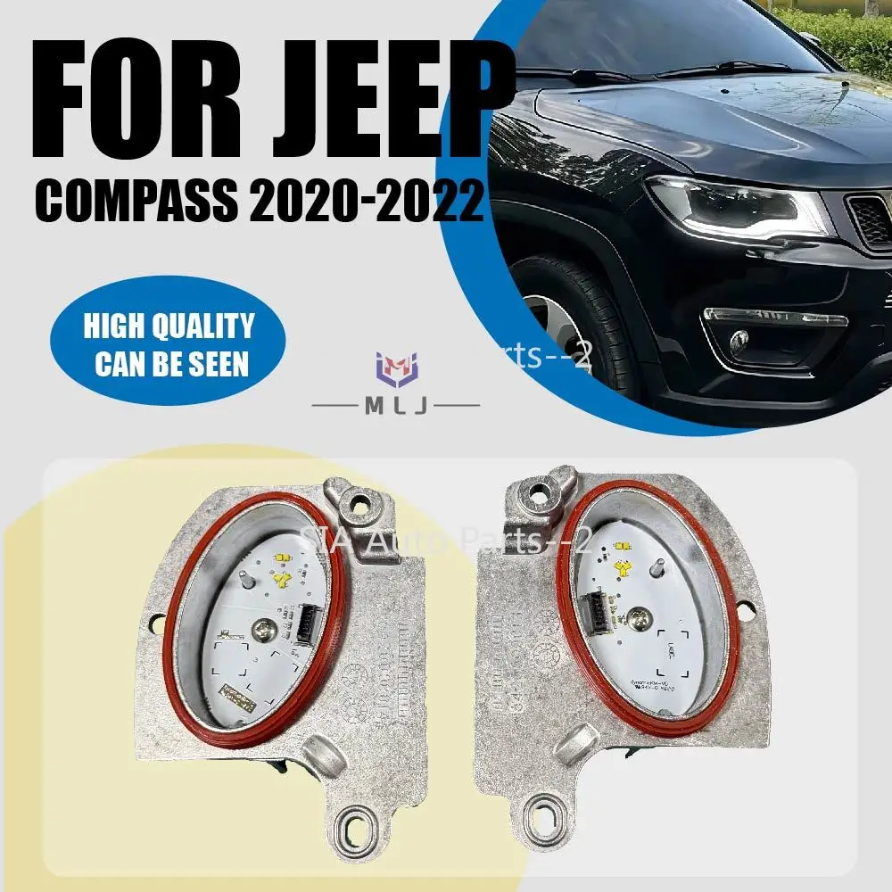 

New Headlight Led Angel Eyes Module For JEEP COMPASS 2021 2022 2023 Daytime Running Light DRL OE# 6420000013 6420000014