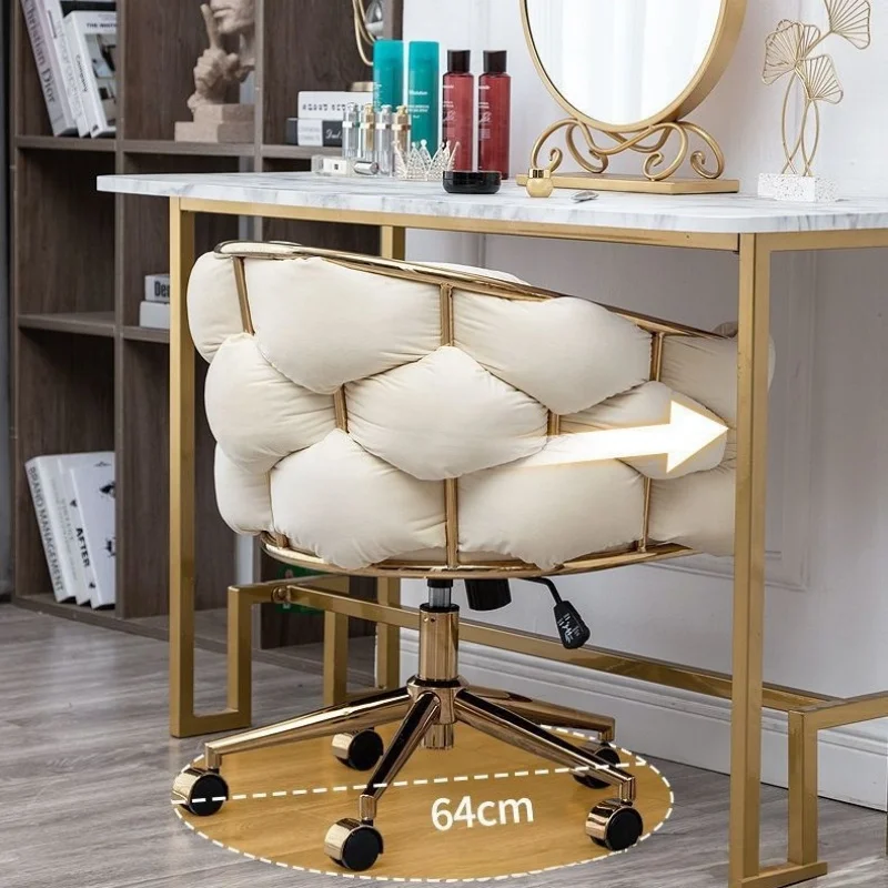 كرسي مكياج، كرسي أظافر لغرفة النوم المنزلية، كرسي دراسة مريح للنساء المستقرة، كرسي كمبيوتر دوار قابل للتعديل