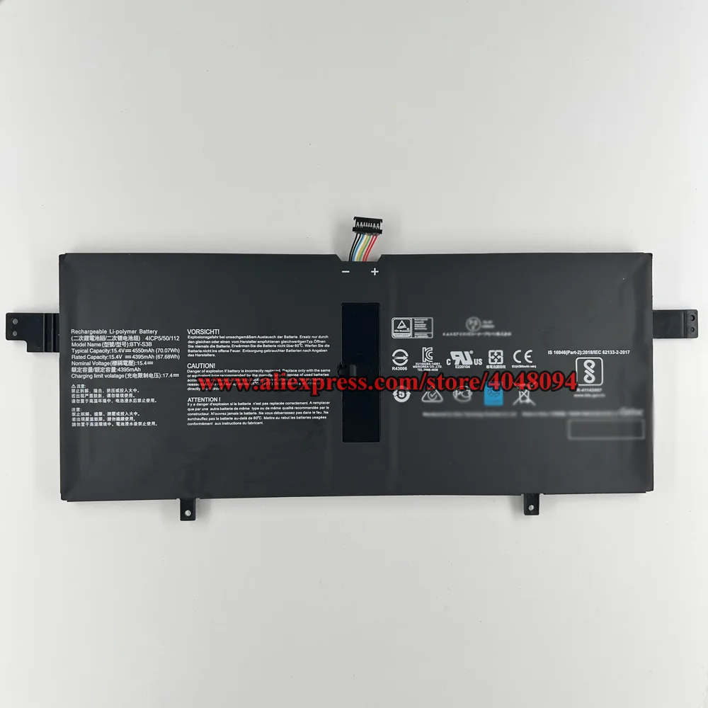 New BTY-S3B Battery For MSI Summit E13 Flip Evo13 A11MT-023US A12Mt-026 15.4V 70.07Wh 4395mAh