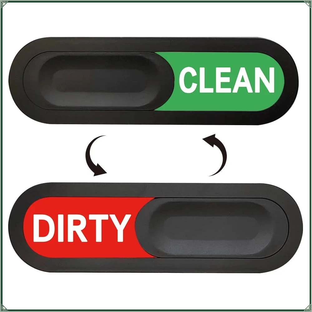 Oval Magnetic Dishwasher Clean Dirty Sign Non Scratch Sliding Indicator Magnet Reusable Dish Refrigerator Magnet Accessory