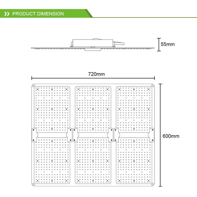Customized Greenhouse 600W Panel Grow Light Full Spectrum Lm281b 0-10V Dimmable for Indoor Plants LED Grow Light