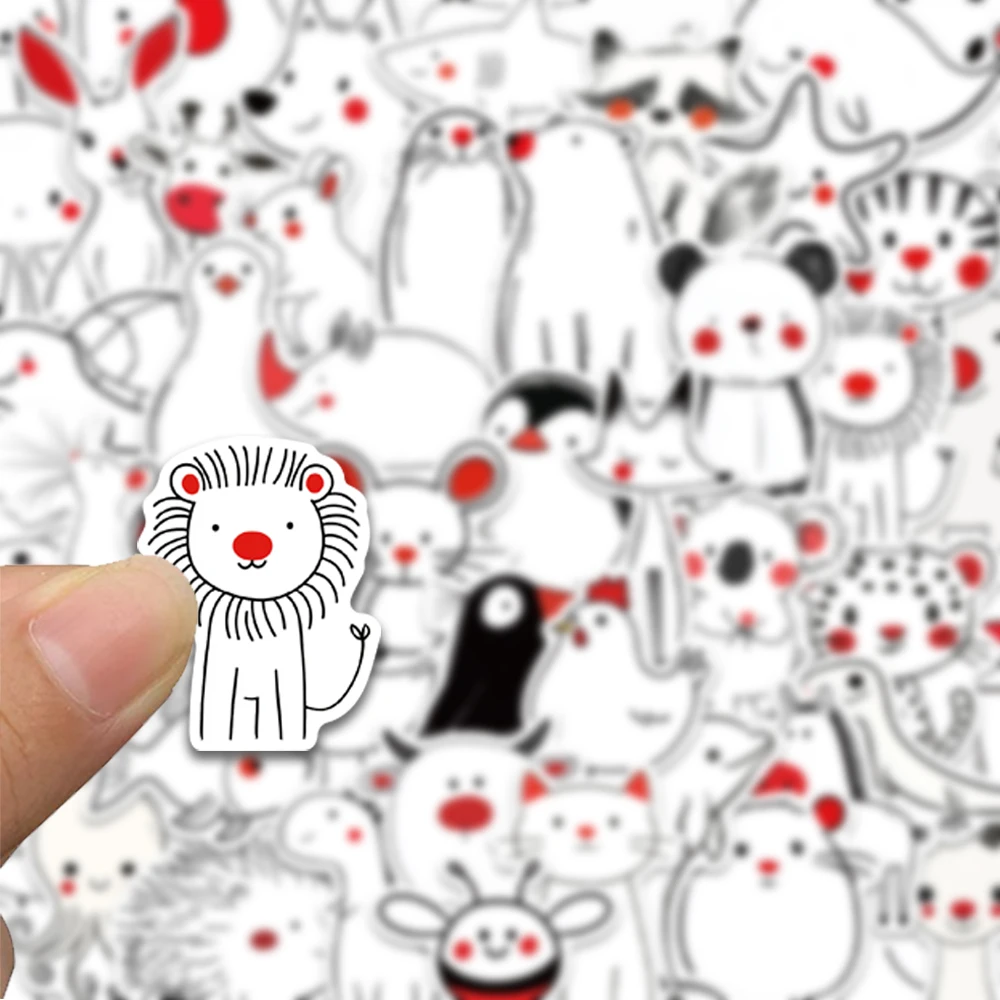 50PCS black simple drawing stickers, suitable for decorating mobile phones, skateboards, thermos cups, waterproof stickers