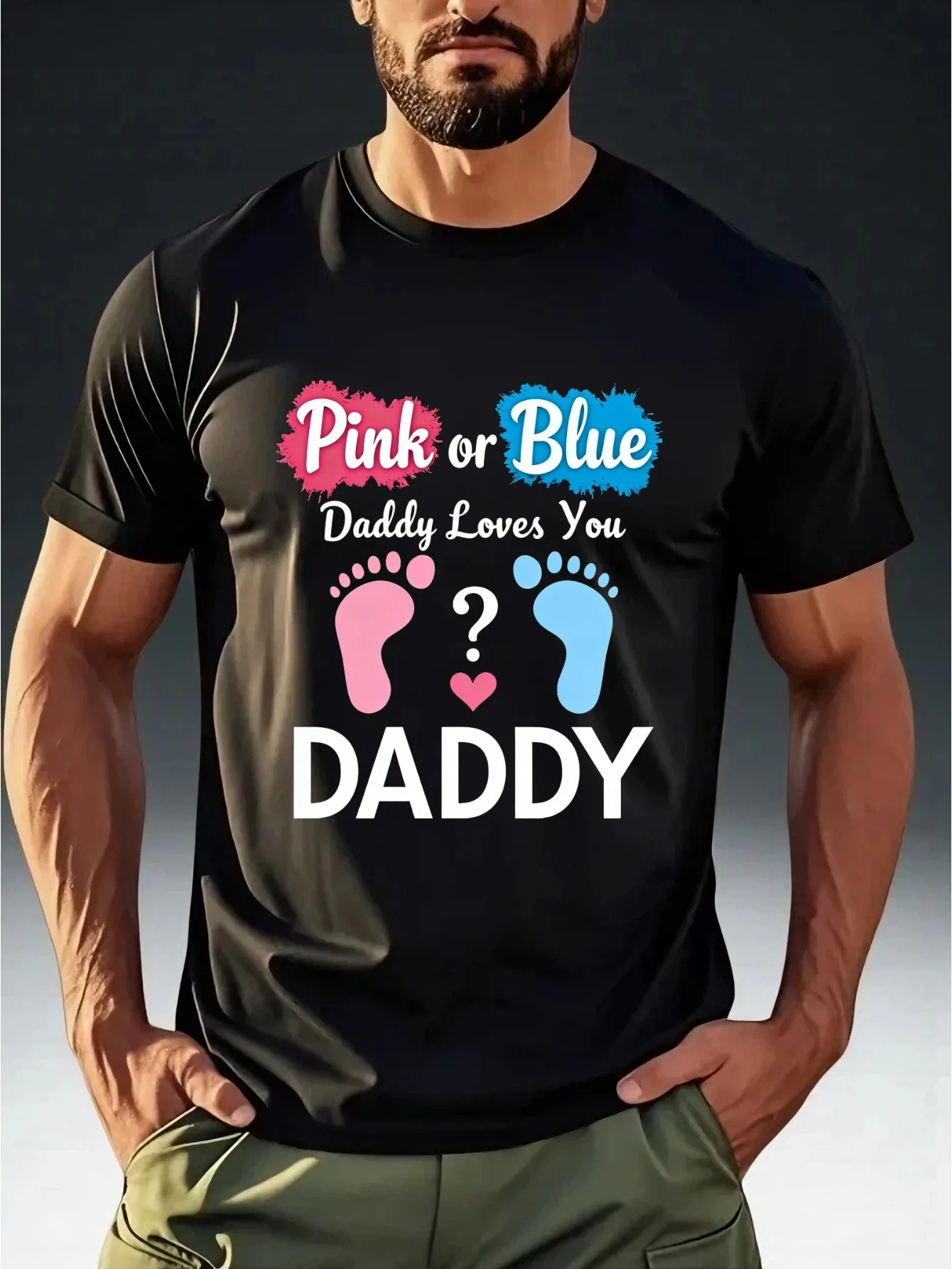 Men's  T-shirt with the Creative Print Hard-core Dad Controller,  Cool and Stylish for Men, Heartwarming and Trendy Design, Comfortable and Skin-friendly T-shirt