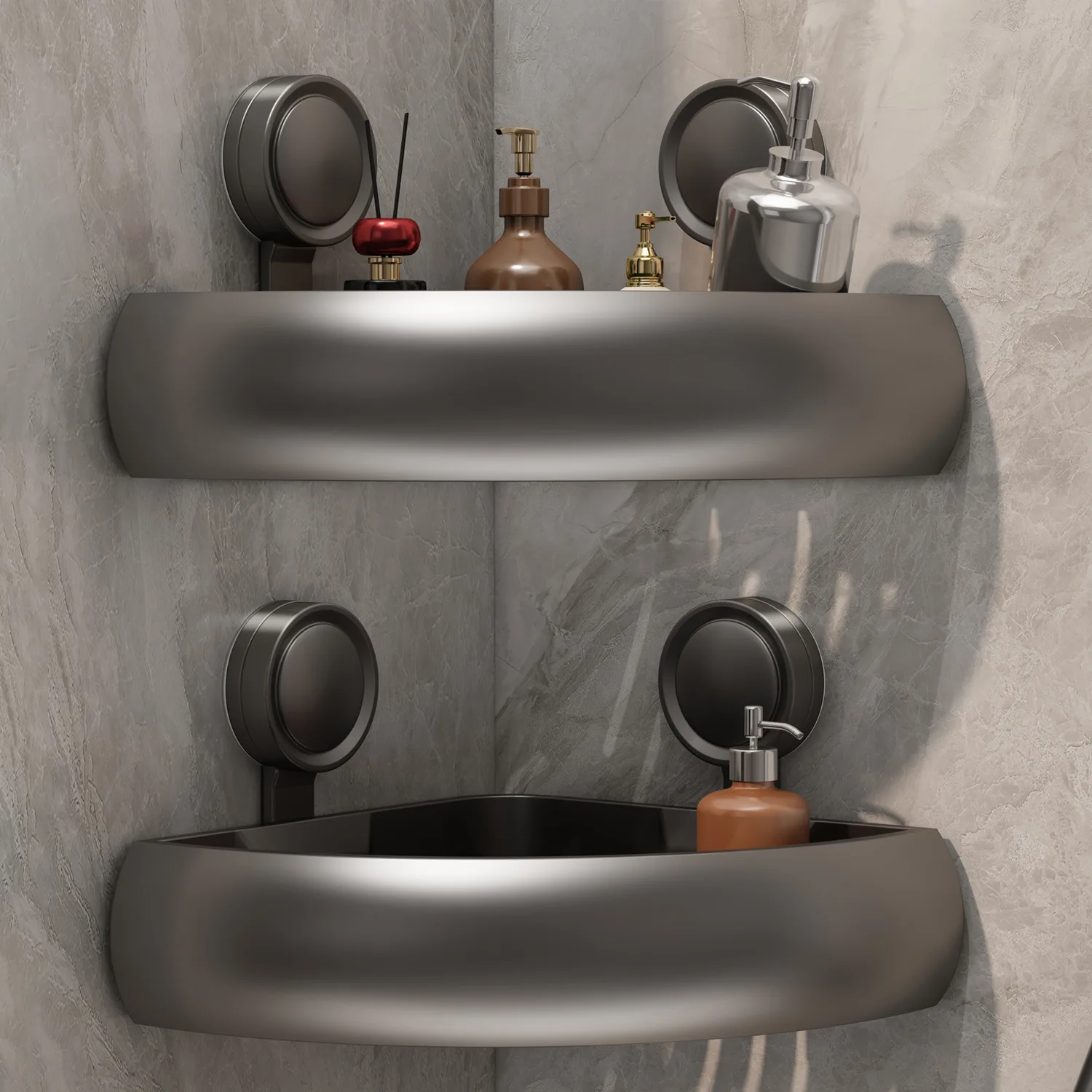 New Bathroom Corner Basket, No-drill Triangular Wall Shelf for Toilet, Restroom, or Washbasin