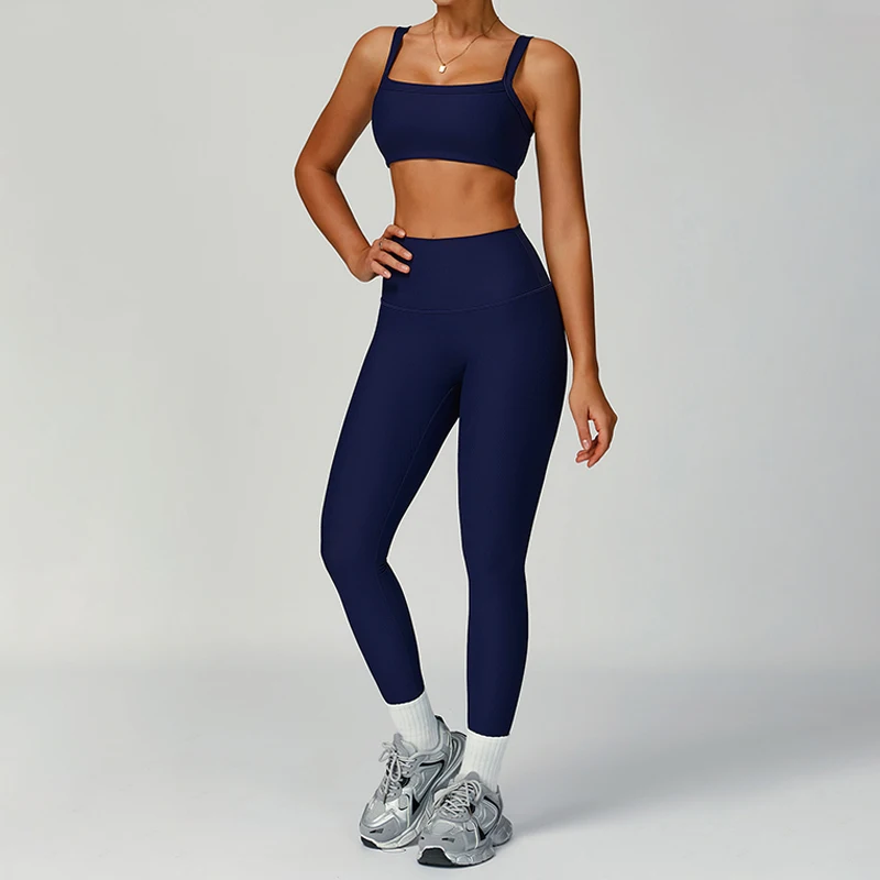 TRY TO BN Conjuntos de treino feminino yoga sutiã esportivo sem costura leggings com nervuras cintura alta fitness treino collants roupas de ginásio mulher