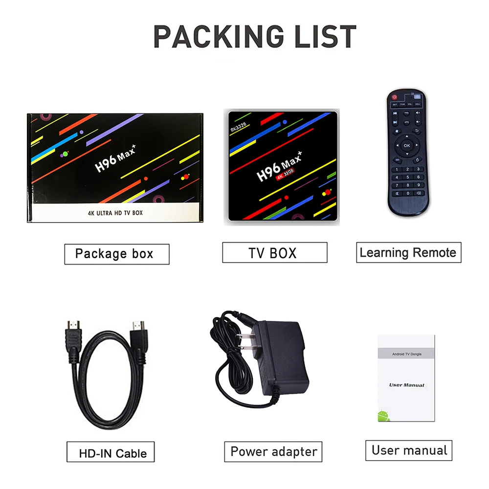 H96 Max Plus 4gb 64gb Android Tv Box 9.0 Smart TVBox RK3328 2.4G/5Ghz Wifi HDR 4K H.265 4GB 32GB H96MAX Media Player Set Top Box