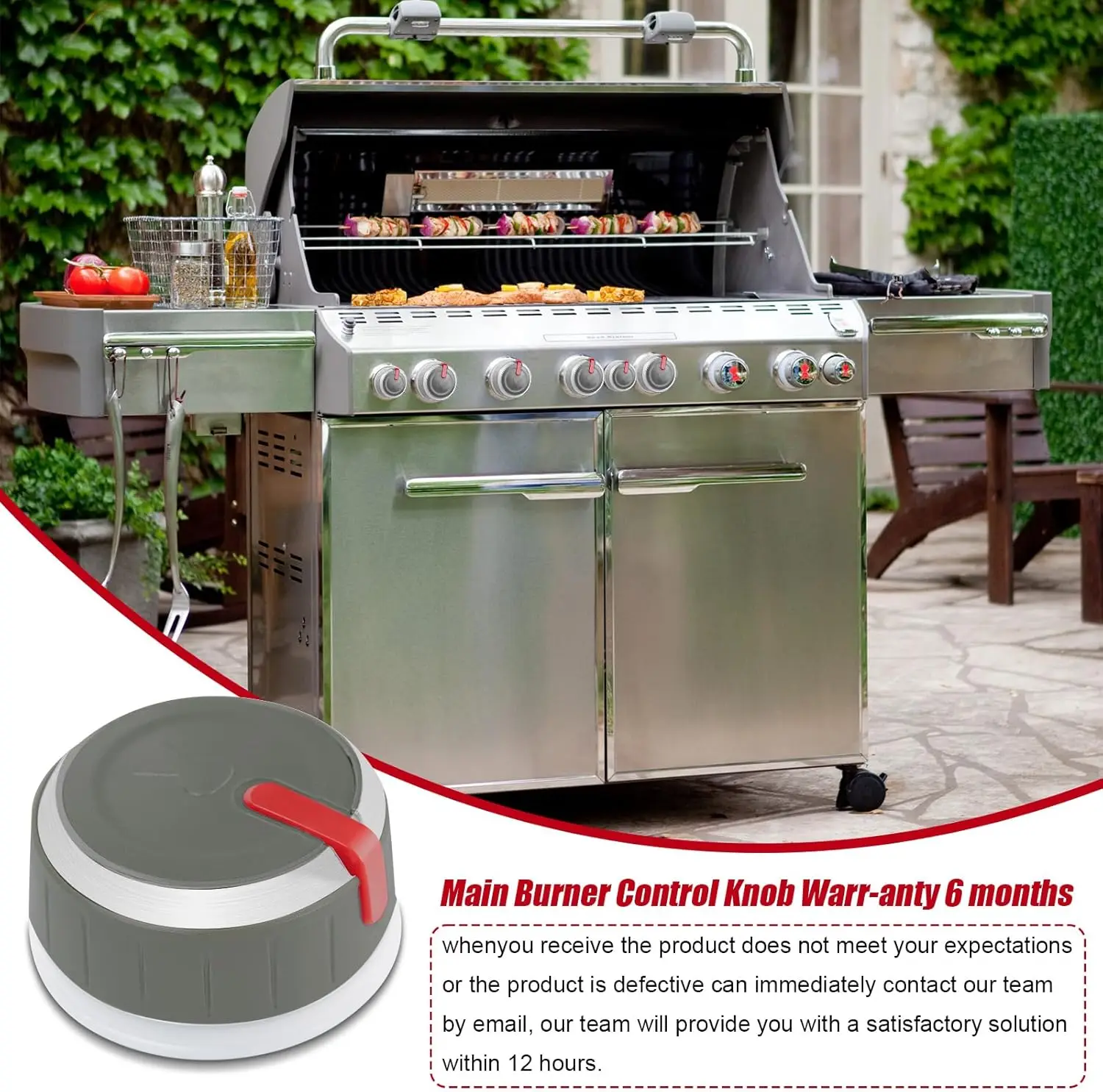 

Upgraded 66753 Gas Grill Control Knob Compatible with Weber Genesis Lighted Main Burner Control Knobs （2 Pack）