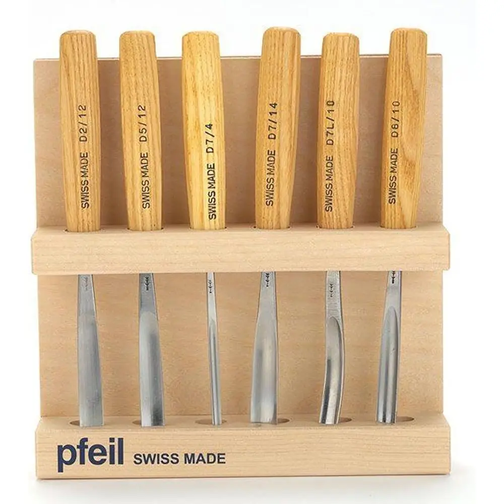 

Intermediate Size Swiss-Made Carving Tools Set of 6