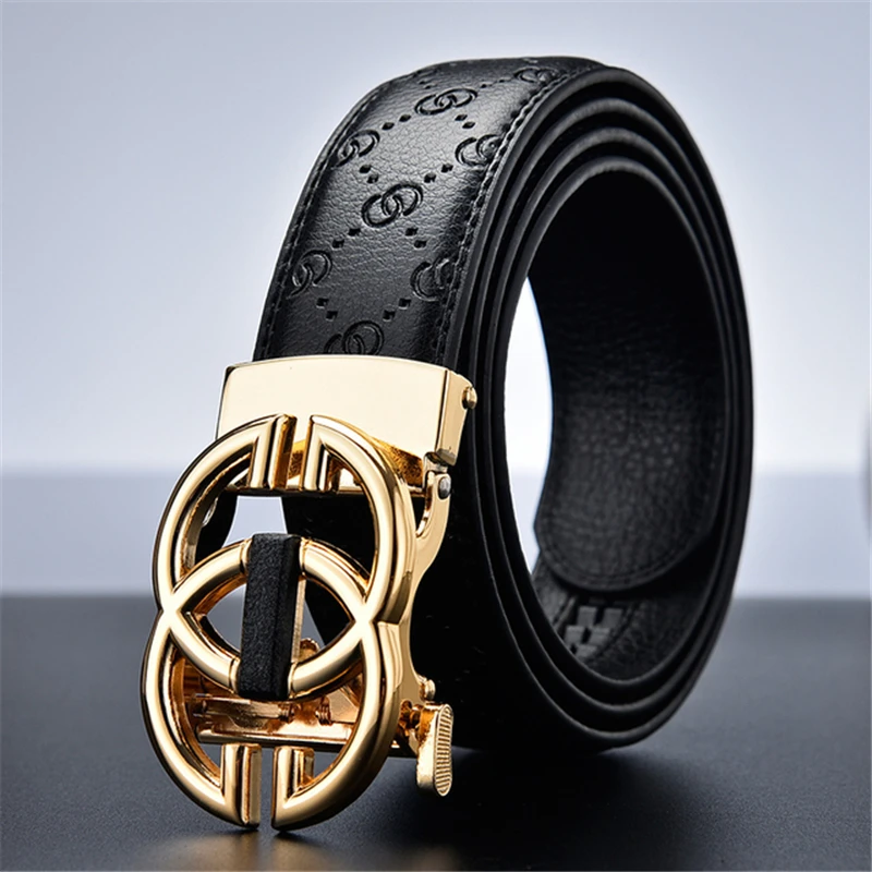 High Quality Leather Business Men Belt Luxury Brand Designer famous Belts for Women Jeans,Strap Male Metal Buckle belt