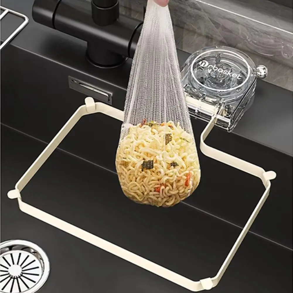 

Suction Cup Kitchen Sink Filter Rack Foldable Multi-Purpose Sink Drainage Basket Hanging Net Frame Strong Load-Bearing