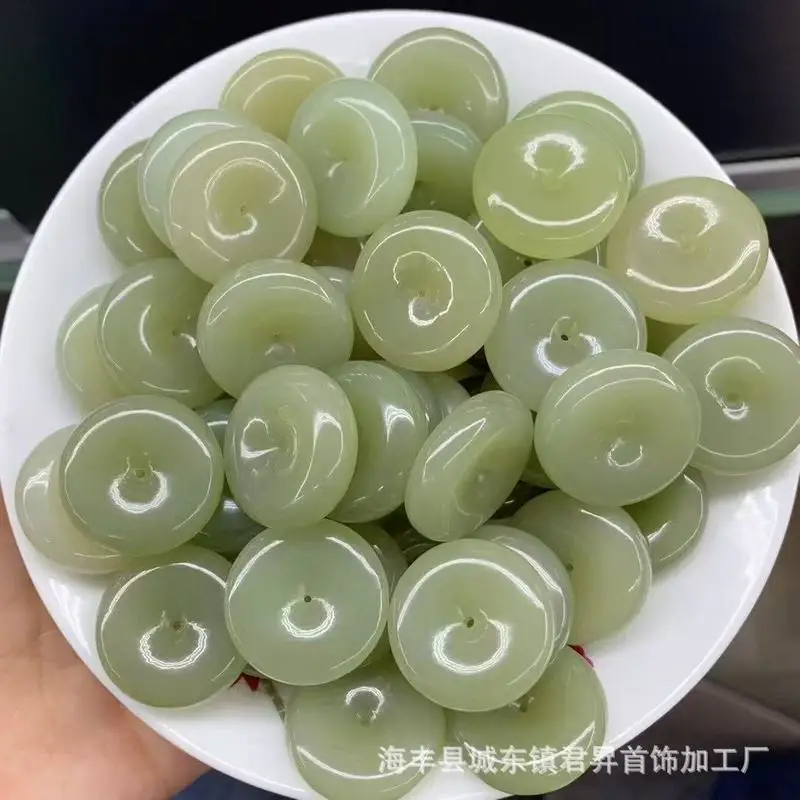 Qinghai And Hotan Jade, Approximately 25Mm, Peace Retro Pendant, Oily Texture, Suitable Accessories