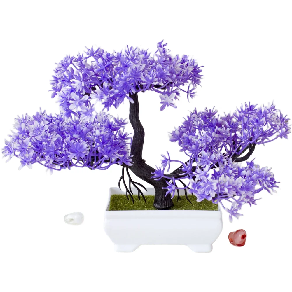 Compact Decorative Bonsai Set Fake Pine Tree Plum Blossom Bonsai Injection Molded Manufacturing No Watering Required