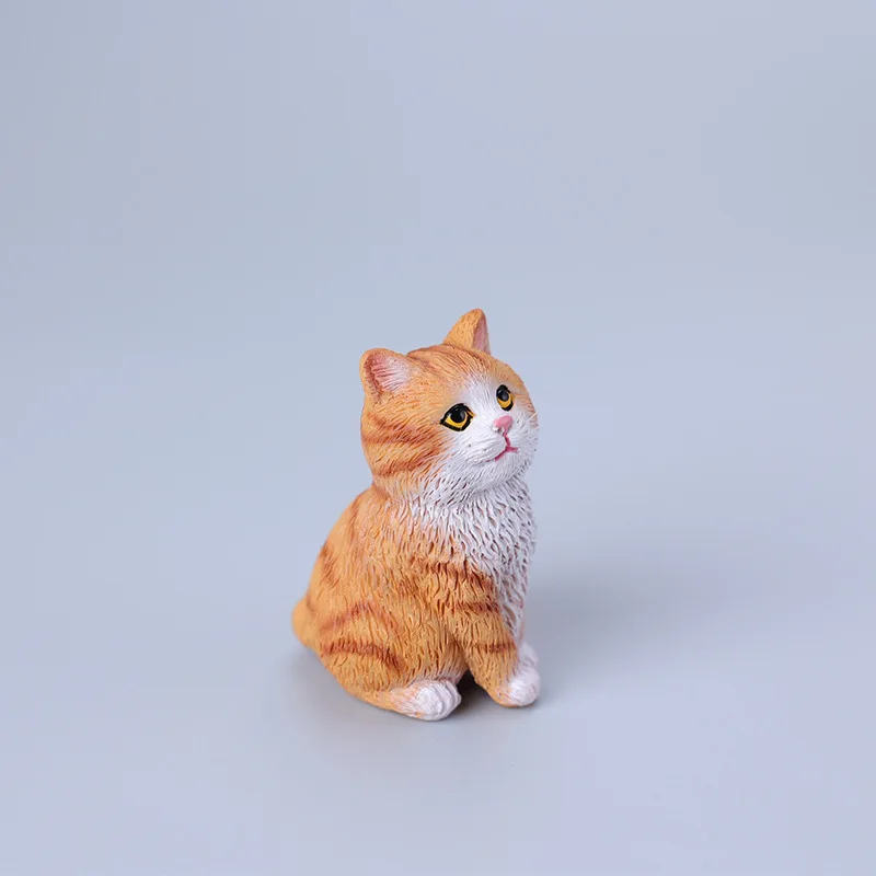 Sitting Cat Ornament Orange Cat Black and White Cat Pet Model Cute Mini Car Interior Decoration Toy DIY