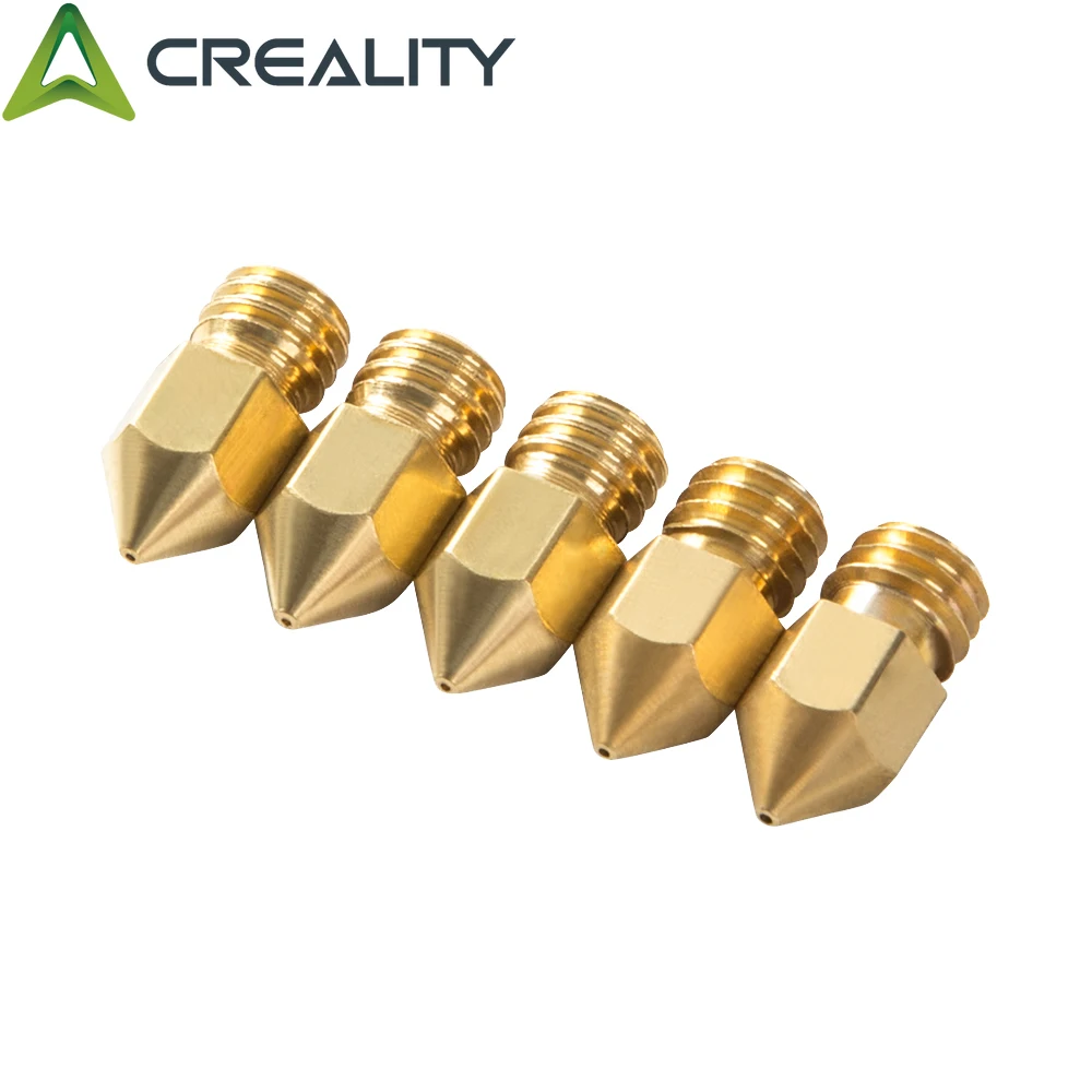 Creality Official 3D Printer 5PCS Brass Nozzle 0.4mm + 5pcs Heating Block Silicone Cover for Ender-3 Series/Ender 5 Series