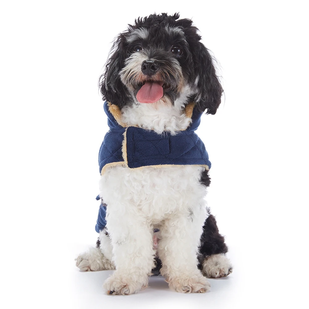 Herfst Winter Huisdier Jas Pluche Warme Dikker Huisdier Kleding Geruite Dubbele Tas Jas Hond Jas Voor Puppy Hond Thermische Jas