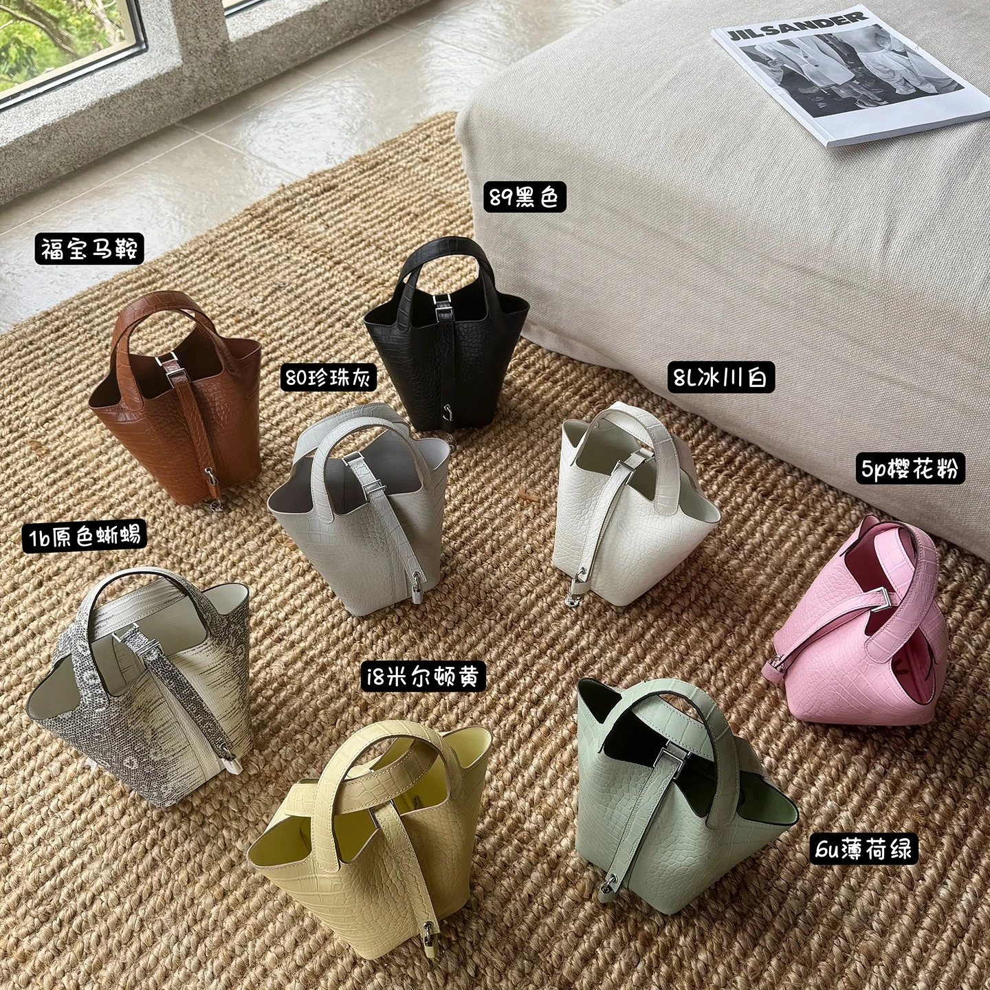 Waxed Matte Croc Pattern Genuine Leather Women Bags Handbags Bucket Bag Fashion Tote Bag ita bag Luxury mochila