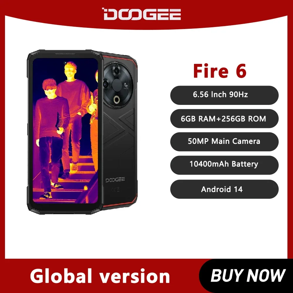 DOOGEE Fire 6 Rugged Smartphone 6.56