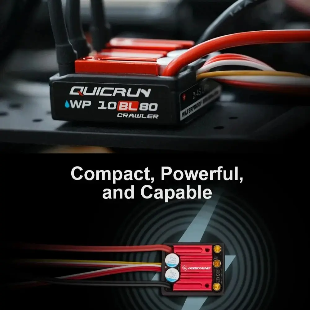 Hobbywing Quicrun WP 10BL80 2-4S 80A Waterproof ESC & Outer 3530SL Brushless Motor  1700KV_2200KV  for 1/10 1/12 RC Car Parts