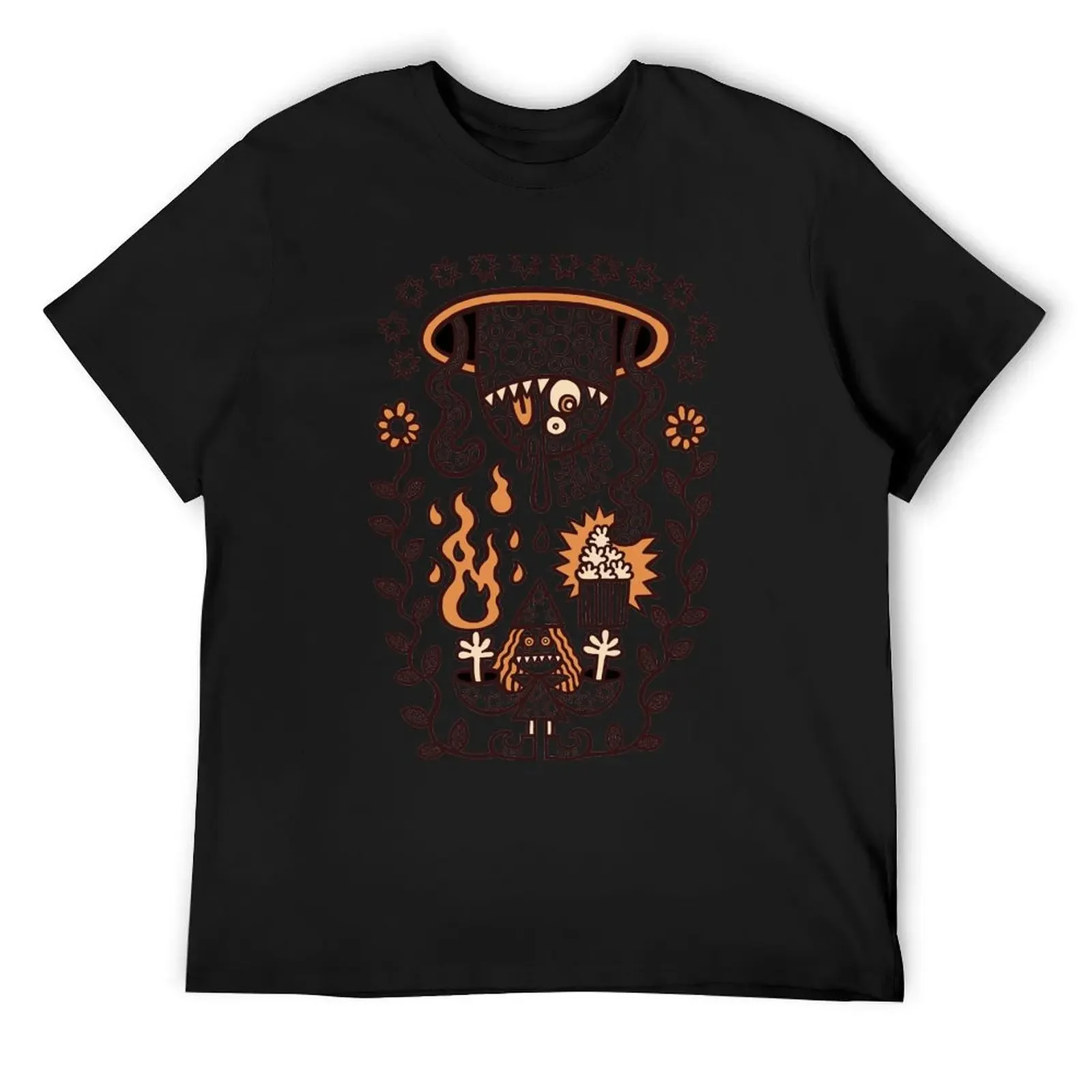 

Grand Magus Summons Entity With Dark Popcorn Power T-Shirt Clothing blue archive T-shirts for men cotton
