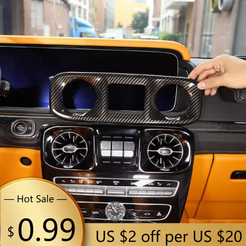 

Чехлы на руль ABS, центральная консоль автомобиля, вентиляционное отверстие для кондиционера, рамка, накладка, наклейка, подходит для Mercedes-Benz G Class W46