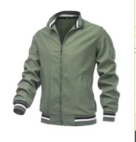 Spring and Autumn Men's Stand Collar Casual Zipper Jacket New Outdoor Sports Coat Windbreaker Jacket for Men Waterproof Bomber