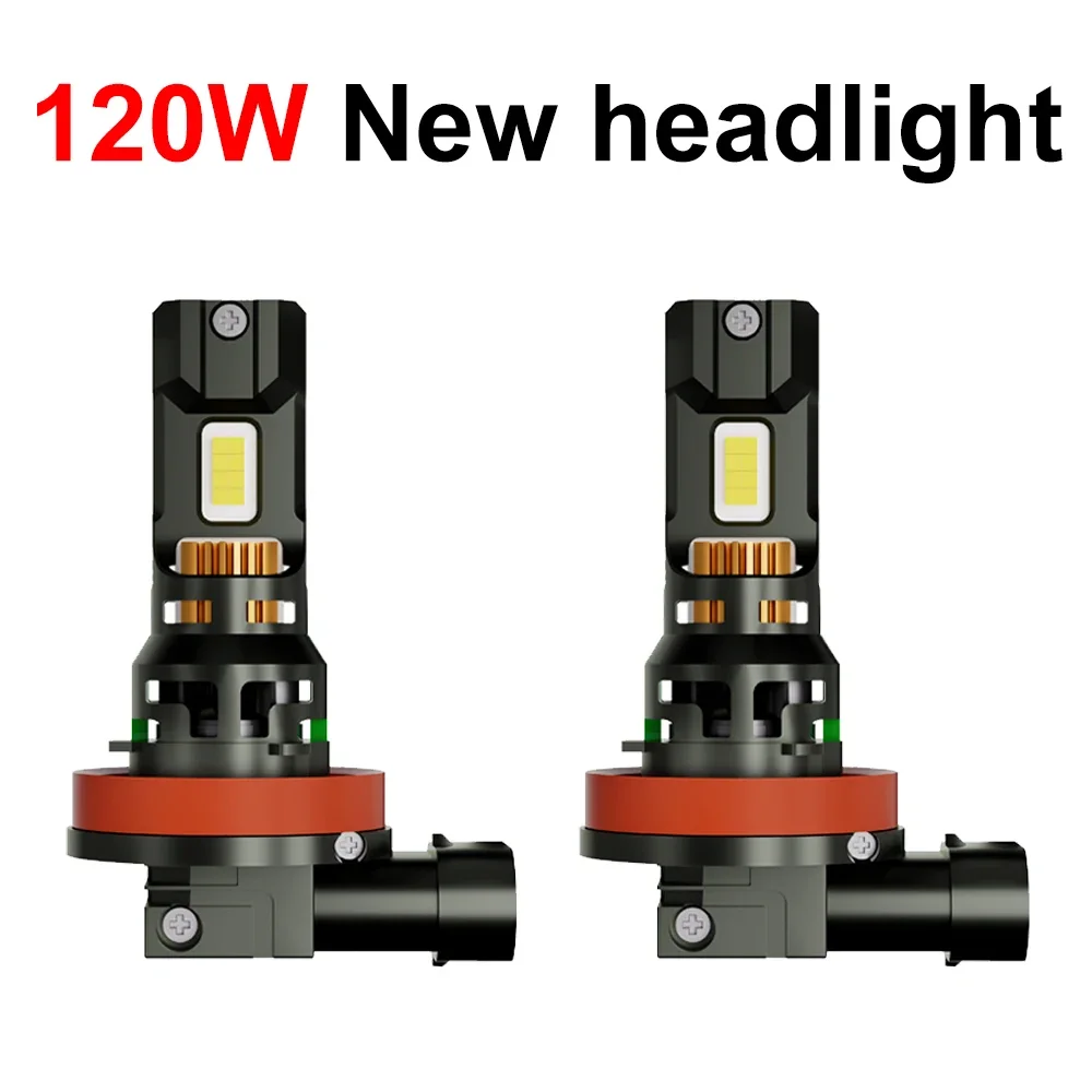 2x H11 H8 H16 9005 H10 9006 HB3 HB4 H4 H7 120W LED Headlight Bulb Car Headlamp Auto Lamps Cooling Fan Turbo Fin Copper Led 12V