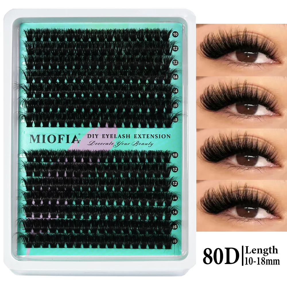 14 Reihen 5D Voluminöse Nerzwimpern-Büschel 50D-150D Dicke Flauschige Wimpernbüschel Katzenaugen-Wimpern 10-18mm Gemischte DIY Wimpernverlängerung – Detail 17