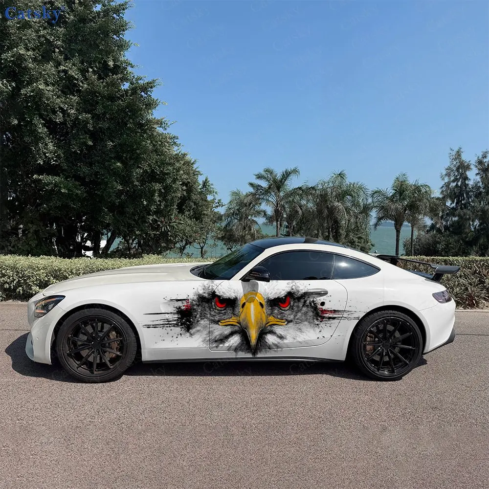 2 Stück Fierce Eagle Autoaufkleber, Ganzkörper-Blumendekoration, Abdeckung von Kratzern, Schutz für Autoaufkleber, wasserdichte Auto-Vinylfolien