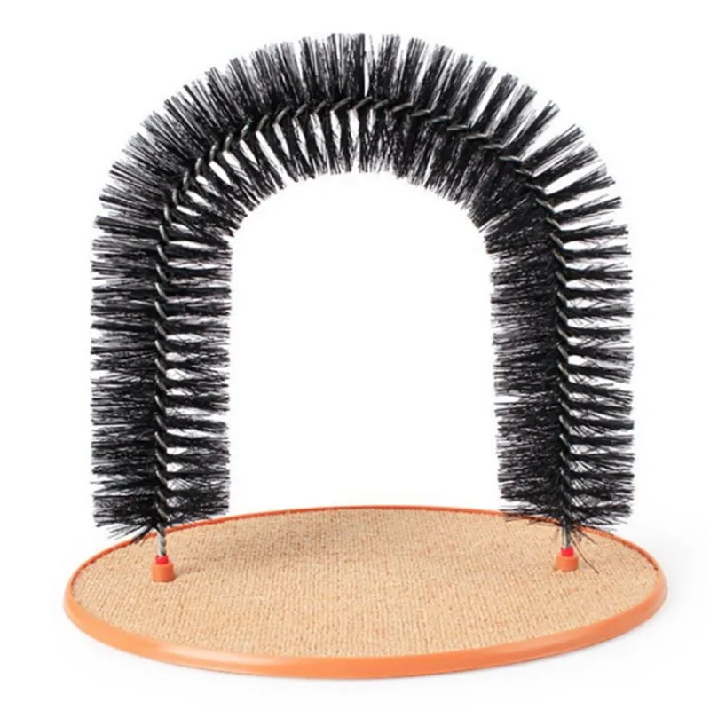 

Self Grooming Arch Cat Brush Toy Scratch Massage Archway Interactive Pet Toy with Base Fur Remover Scratcher Cats Indoor Play