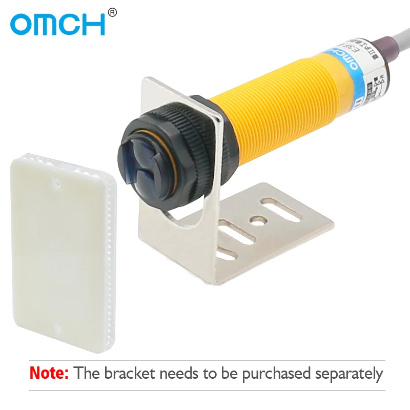 OMCH Automation E3F-R2 Series Feedback Reflective Photoelectric Switch NPN PNP M18 Inductive Sensor Dection Range 2M