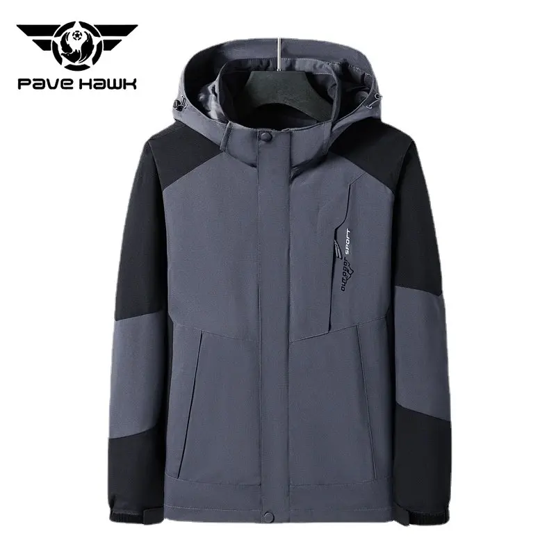 

Spring Autumn Outdoor Charge Clothing Men Women Thin Windproof Waterproof Climbing Suit Breathable Hooded Detachable Coat Lovers