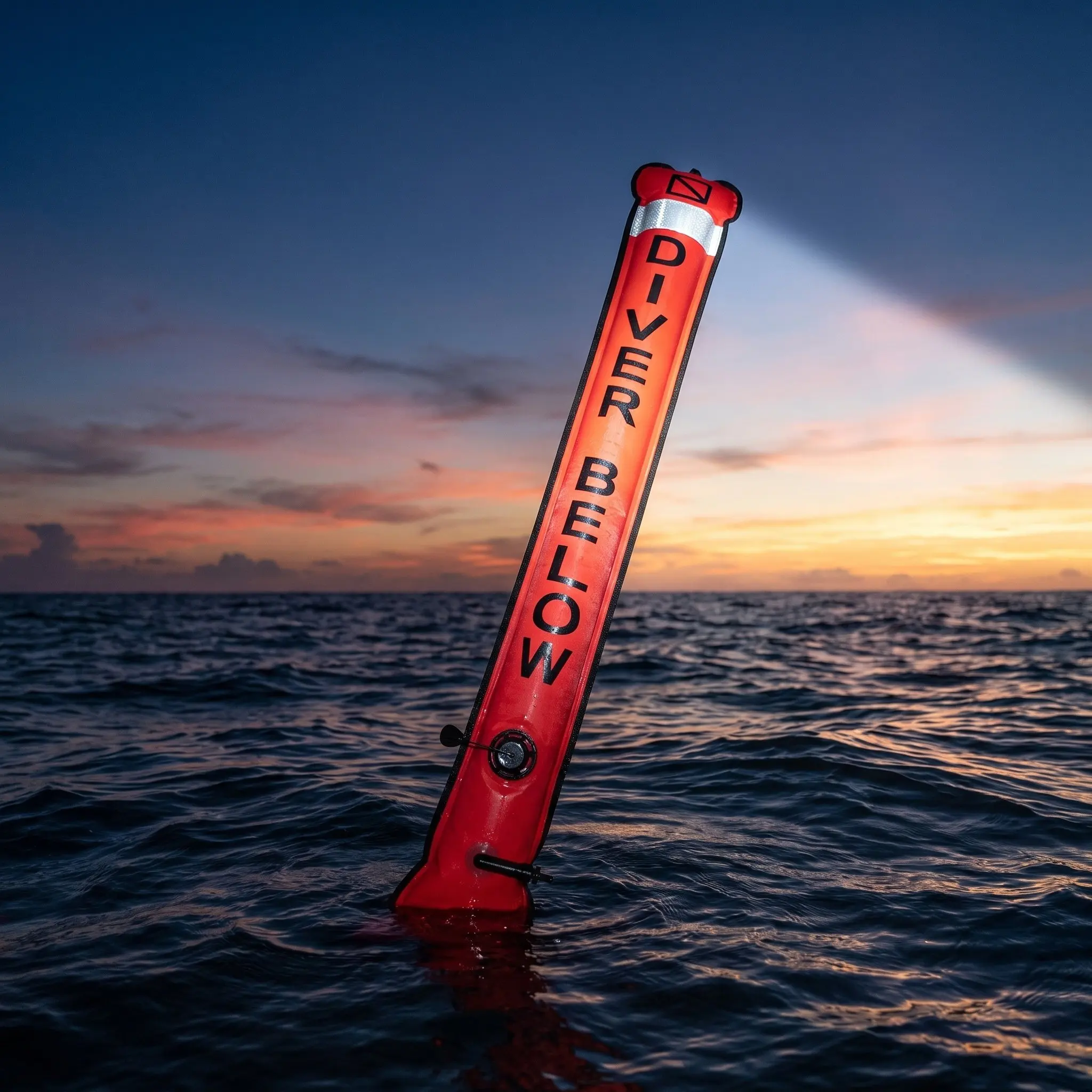 Scuba Marker Buoy Reflective Strip Dive Signal Tube High Visibility Surface Marker Buoy Scuba Diving Safety Equipment Portable